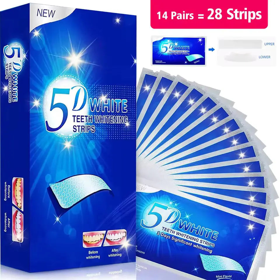 GlorySmile Advanced Teeth Whitening Strips by BreezyWhite - Enamel safe 7 and 14 day home treatment kit for removing deep coffee and wine stains